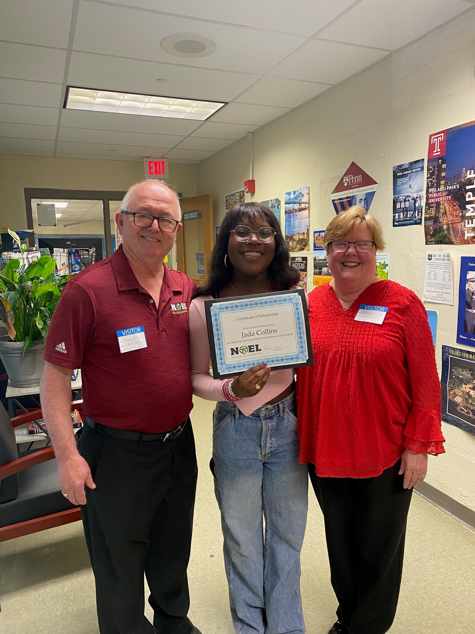 Jada Collins, Noel Soccer Foundation scholarship recipient