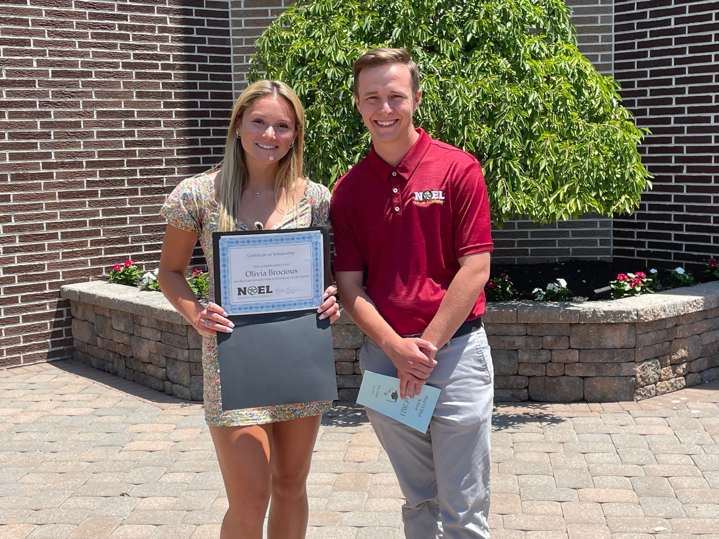 Olivia Brocious, Noel Soccer Foundation scholarship recipient